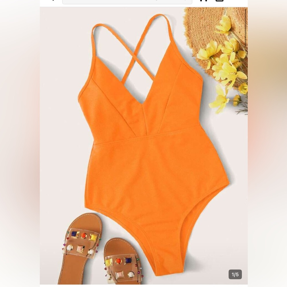 Vibrant Orange One-Piece Swimsuit